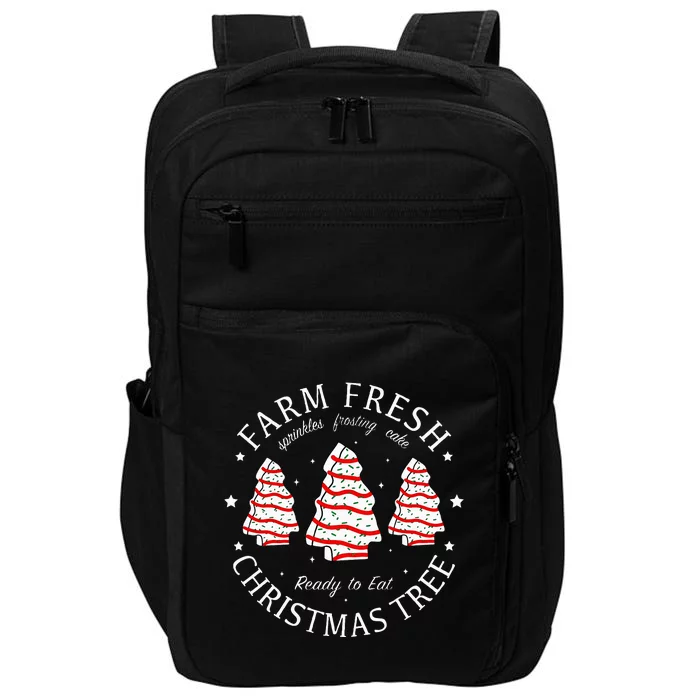 Farm Fresh Christmas Tree Cakes Funny Tree Farm Xmas Pajamas Impact Tech Backpack