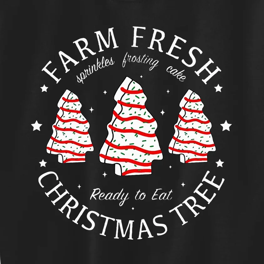 Farm Fresh Christmas Tree Cakes Funny Tree Farm Xmas Pajamas Kids Sweatshirt