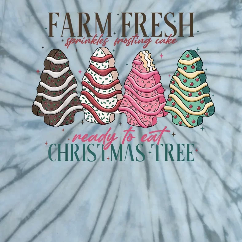 Farm Fresh Christmas Tree Cakes Funny Tree Farm Xmas Pajamas Tie-Dye T-Shirt