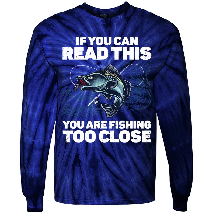 Funny Fishing Design For Fishes Fishing Lover Tie-Dye Long Sleeve Shirt