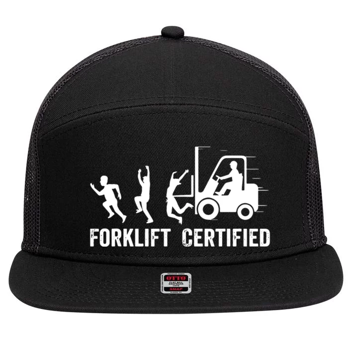 Funny Forklift Driver Operator Forklift Certified Forklift 7 Panel Mesh Trucker Snapback Hat