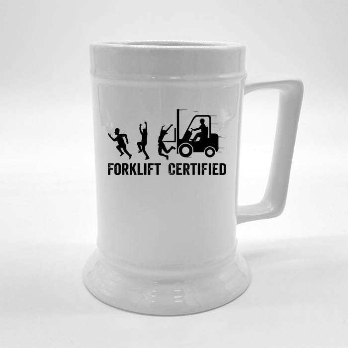 Funny Forklift Driver Operator Forklift Certified Forklift Front & Back Beer Stein