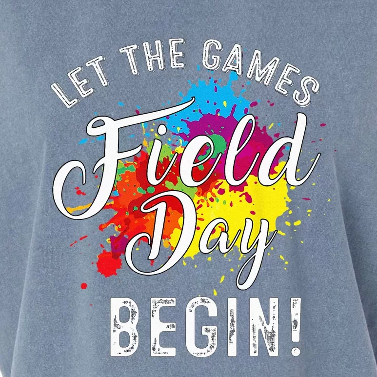 Funny Field Day Let games Begin teachers students Field Day Garment-Dyed Women's Muscle Tee