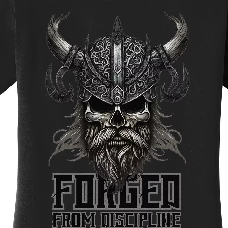 FORGED From Discipline Viking Skull Warrior Graphic Women's T-Shirt