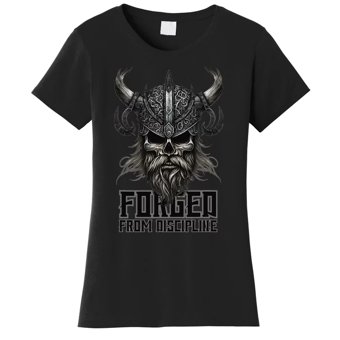 FORGED From Discipline Viking Skull Warrior Graphic Women's T-Shirt