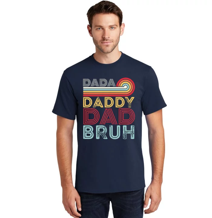 Funny Fathers Day Retro Design Vintage Outfit For Dad Father Tall T-Shirt