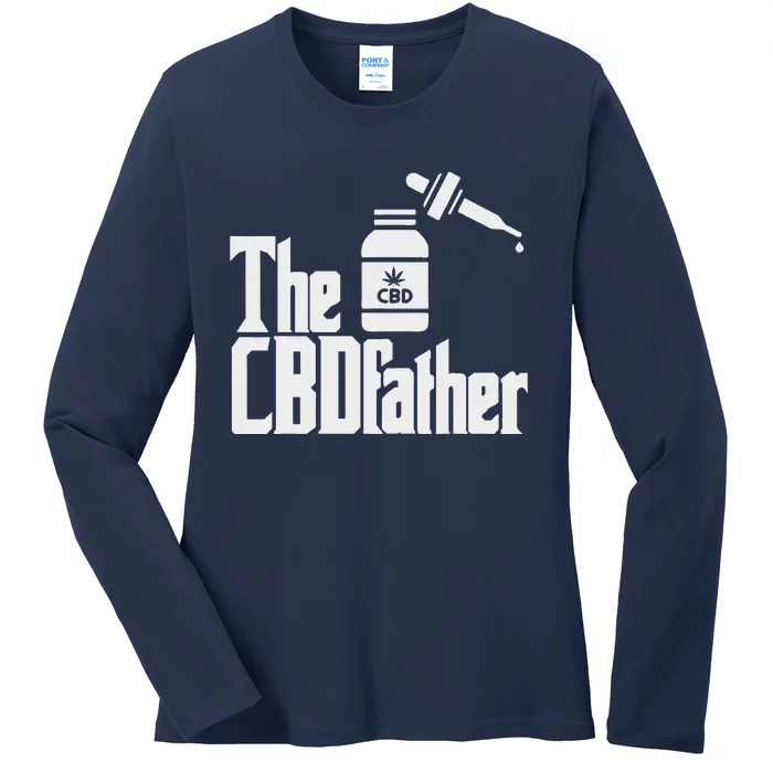 Funny Fathers Day The CBDfather CBD Hemp Oil Dad Gift Ladies Long Sleeve Shirt