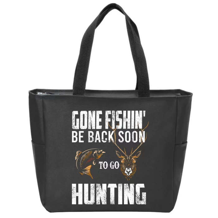 Funny Fish Deer Hunter Gag Gift Zip Tote Bag