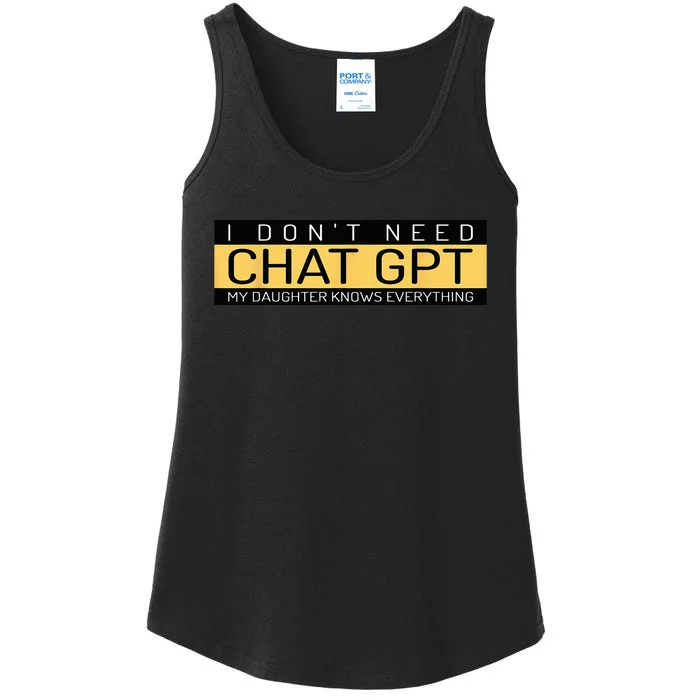 Funny Father's Day Nerd Gift From Daughter To Dad Chat GPT Ladies Essential Tank