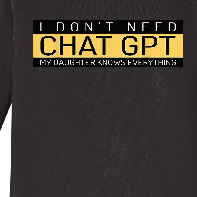 Funny Father's Day Nerd Gift From Daughter To Dad Chat GPT Baby Long Sleeve Bodysuit