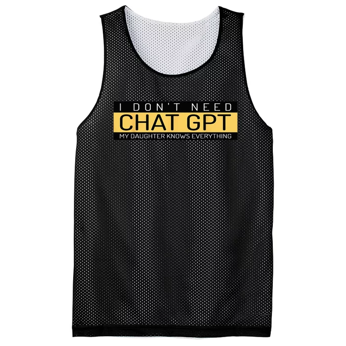 Funny Father's Day Nerd Gift From Daughter To Dad Chat GPT Mesh Reversible Basketball Jersey Tank