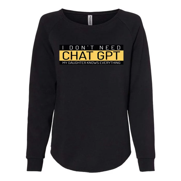 Funny Father's Day Nerd Gift From Daughter To Dad Chat GPT Womens California Wash Sweatshirt