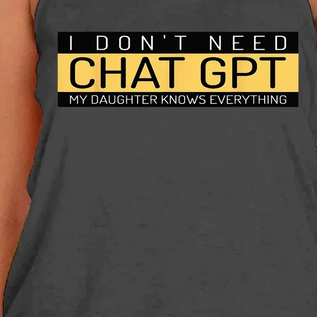 Funny Father's Day Nerd Gift From Daughter To Dad Chat GPT Women's Knotted Racerback Tank