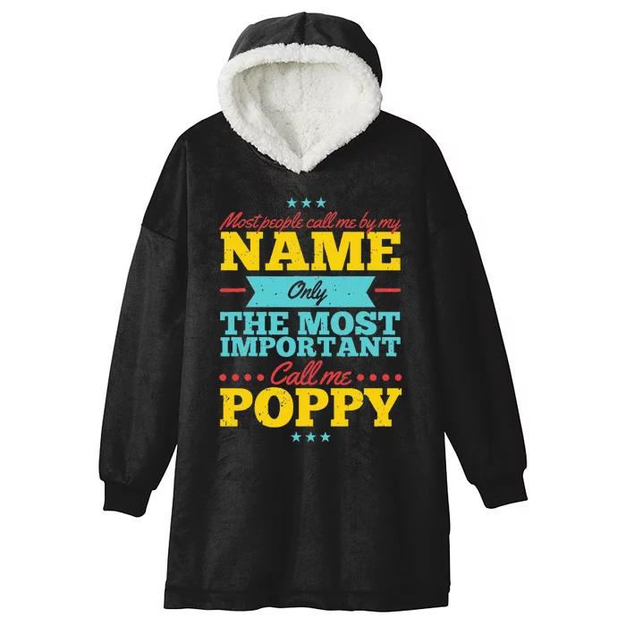 Funny Fathers Day For Poppy Men From Daughter & Son Hooded Wearable Blanket