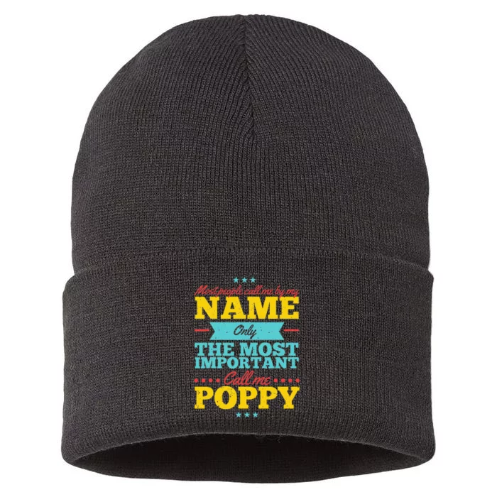 Funny Fathers Day For Poppy Men From Daughter & Son Sustainable Knit Beanie