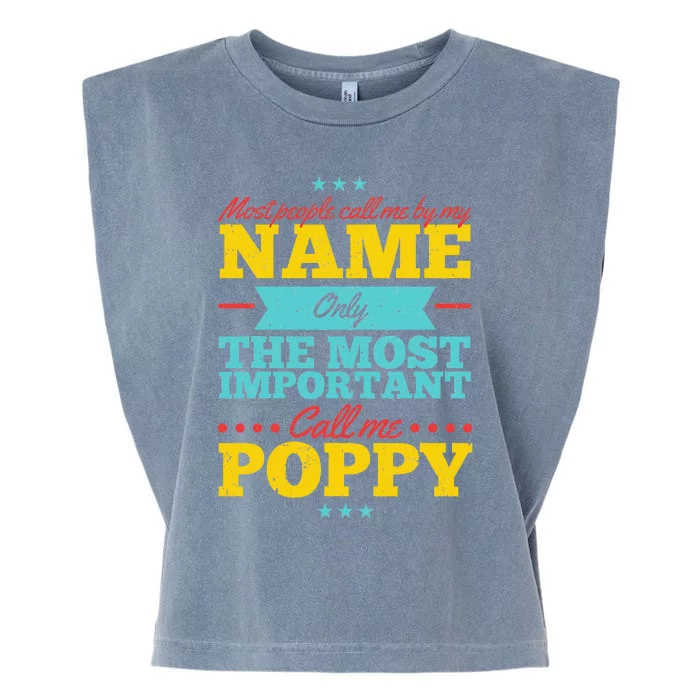 Funny Fathers Day For Poppy Men From Daughter & Son Garment-Dyed Women's Muscle Tee