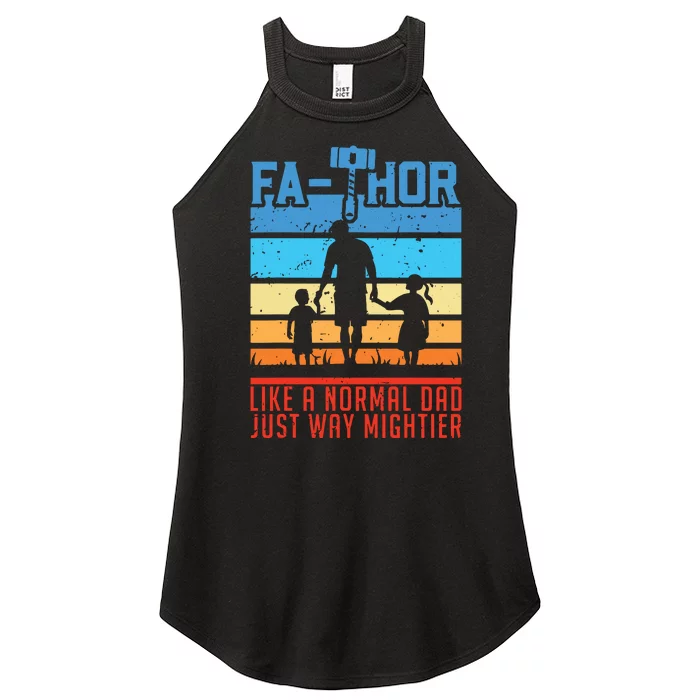 FaThor Fathers Day Fathers Day Gift Dad Father Women’s Perfect Tri Rocker Tank