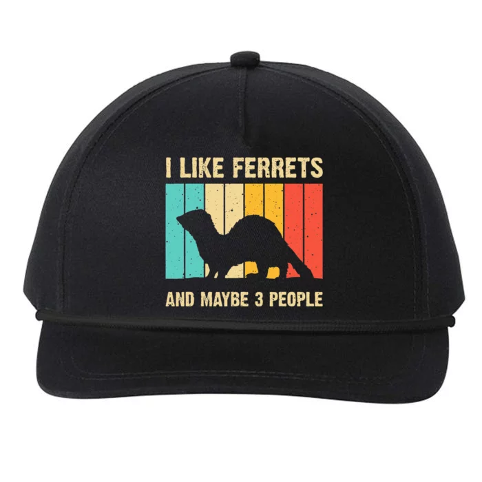 Funny Ferret Design For Men Women Ferret Lover Introvert Snapback Five-Panel Rope Hat