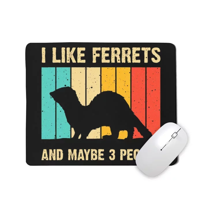 Funny Ferret Design For Men Women Ferret Lover Introvert Mousepad