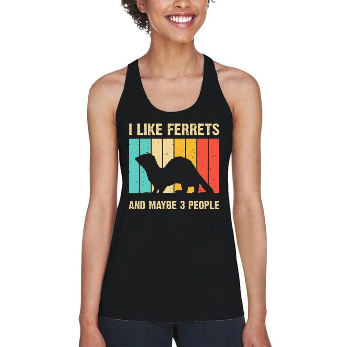 Funny Ferret Design For Men Women Ferret Lover Introvert Women's Racerback Tank