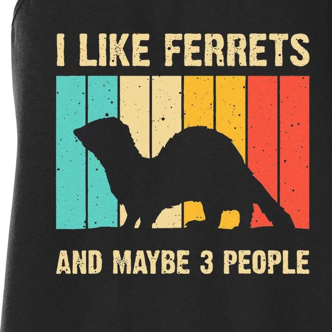 Funny Ferret Design For Men Women Ferret Lover Introvert Women's Racerback Tank