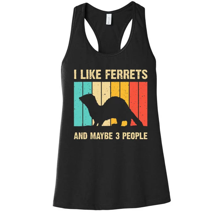 Funny Ferret Design For Men Women Ferret Lover Introvert Women's Racerback Tank