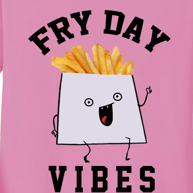 Funny Fry Day Vibes Meaningful Gift Kids Long Sleeve Shirt