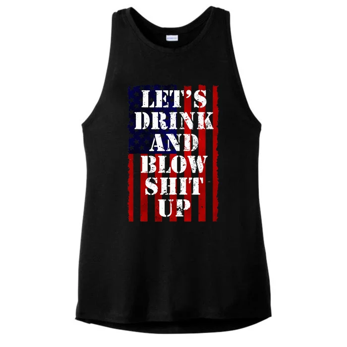 Funny Fireworks Day Drinking Ladies Tri-Blend Wicking Tank