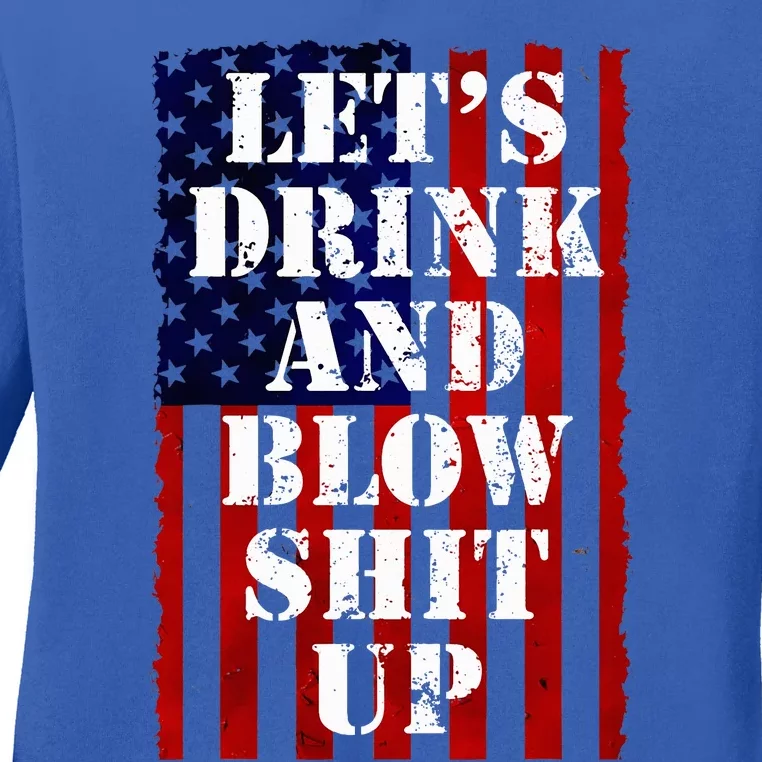 Funny Fireworks Day Drinking Ladies Long Sleeve Shirt