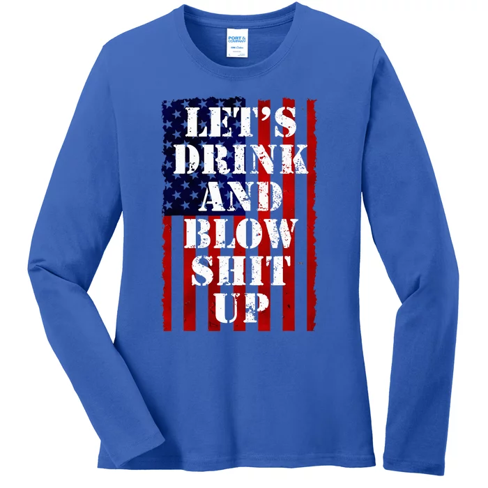 Funny Fireworks Day Drinking Ladies Long Sleeve Shirt