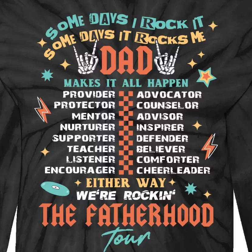 Fatherhood Fathers Day Best Dad Ever Tie-Dye Long Sleeve Shirt