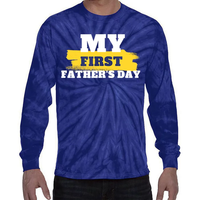 First Fathers Day Tee First Time Dad Father Gift Tie-Dye Long Sleeve Shirt