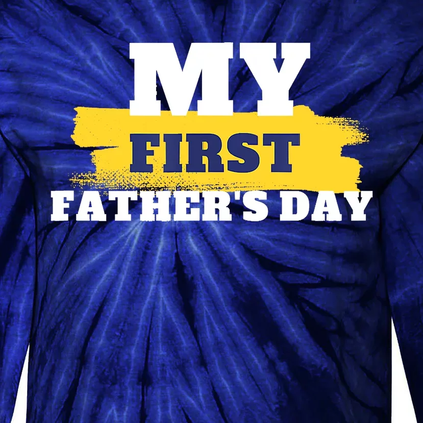 First Fathers Day Tee First Time Dad Father Gift Tie-Dye Long Sleeve Shirt