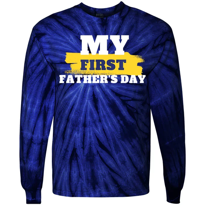 First Fathers Day Tee First Time Dad Father Gift Tie-Dye Long Sleeve Shirt