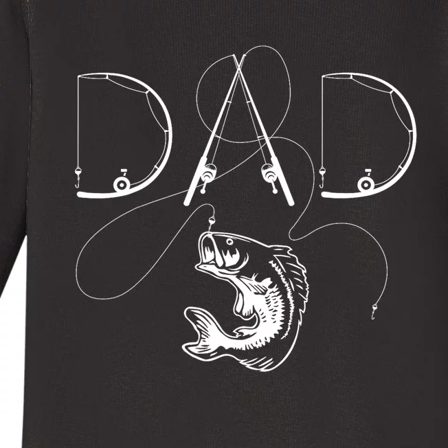 Funny Fisherman Dad Fishing Enthusiast Fish Lover Daddy Father Gift Baby Long Sleeve Bodysuit