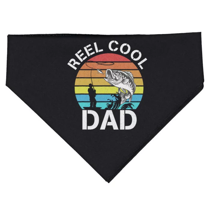 Funny Fishing Dad Funny Reel Cool Fish Fisherman USA-Made Doggie Bandana