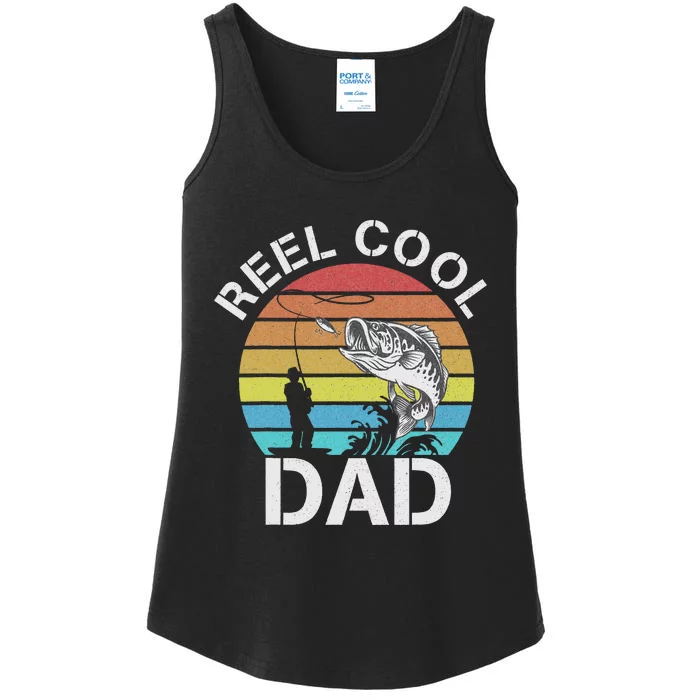 Funny Fishing Dad Funny Reel Cool Fish Fisherman Ladies Essential Tank