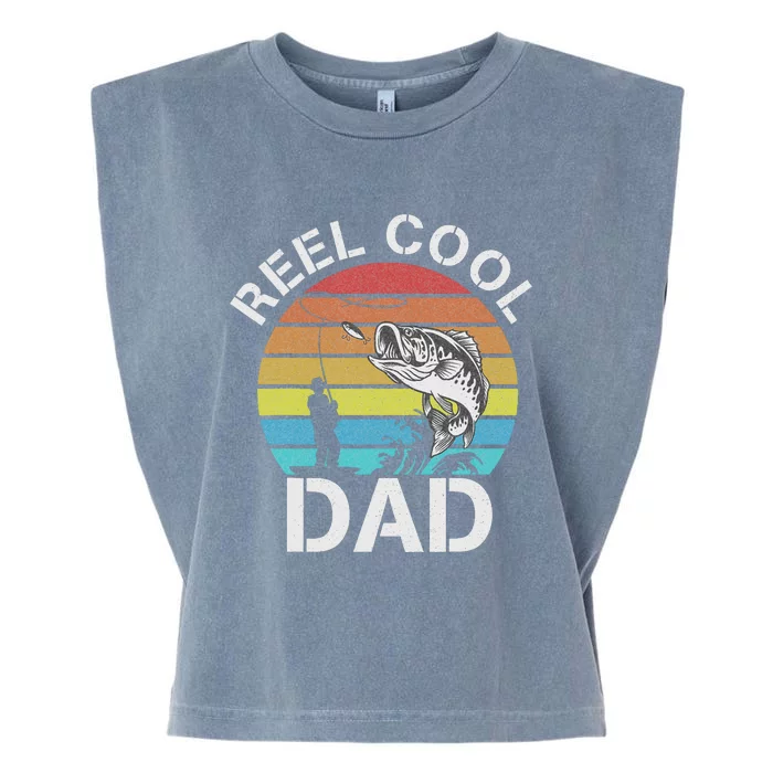 Funny Fishing Dad Funny Reel Cool Fish Fisherman Garment-Dyed Women's Muscle Tee