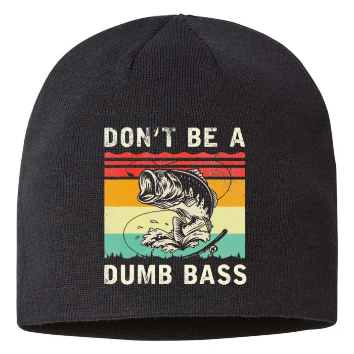 Funny Fishing DonT Be A Dumb Bass Vintage Fisherman 8 1/2in Sustainable Knit Beanie