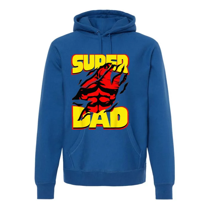 Funny Fatherss Day Dads Birthday Super Dad Hero For Dad Premium Hoodie