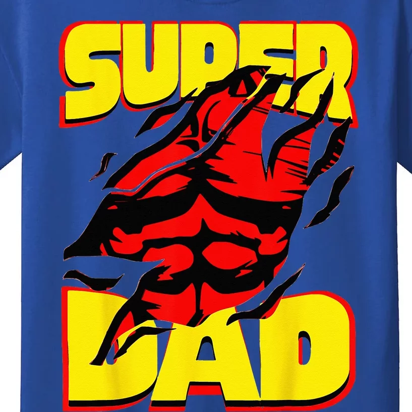 Funny Fatherss Day Dads Birthday Super Dad Hero For Dad Kids T-Shirt