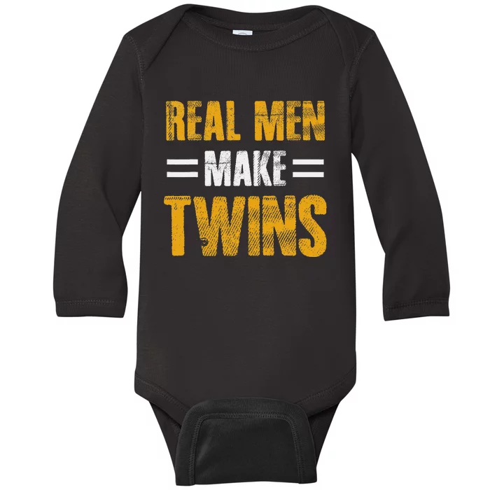 Funny Father's Day Humor Novelty for Twins Dad Baby Long Sleeve Bodysuit