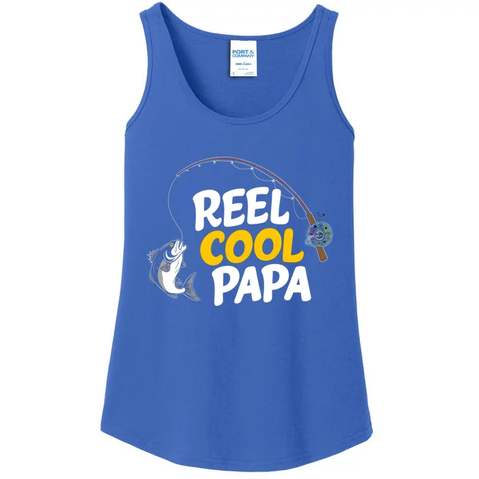 Funny FatherS Day Fish Reel Cool Fisher Papa Fishing Dad Funny Gift Ladies Essential Tank