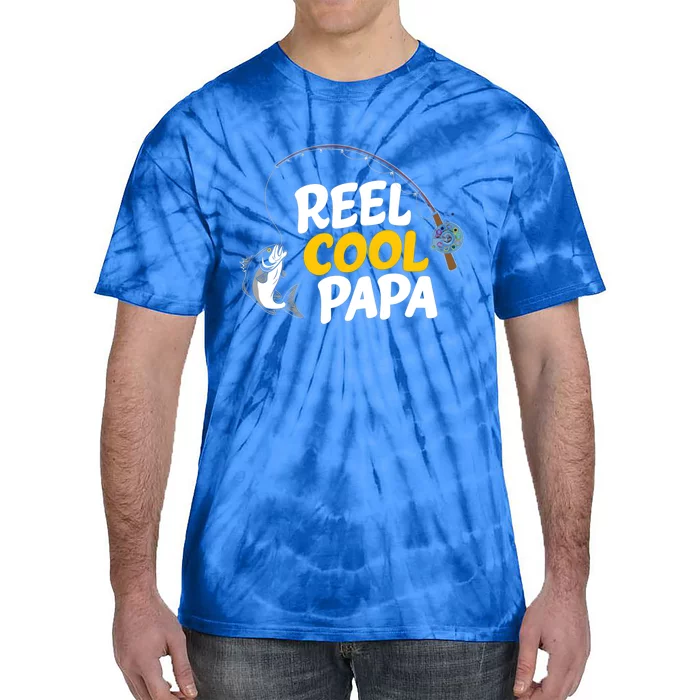 Funny FatherS Day Fish Reel Cool Fisher Papa Fishing Dad Funny Gift Tie-Dye T-Shirt