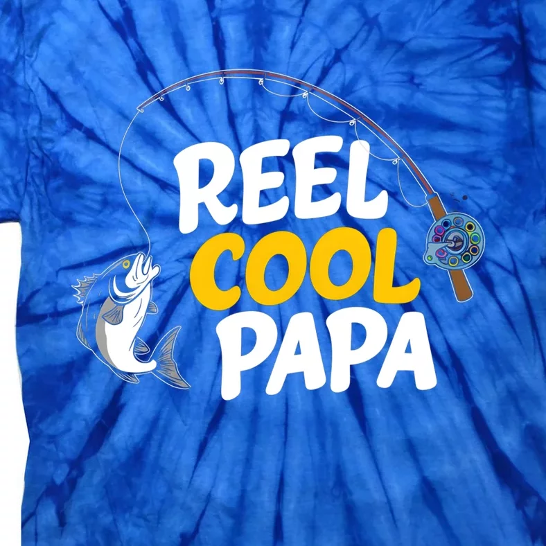 Funny FatherS Day Fish Reel Cool Fisher Papa Fishing Dad Funny Gift Tie-Dye T-Shirt