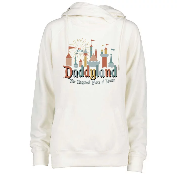 Funny FatherS Day Gift Daddyland Papa Dad Gift Meaningful Gift Womens Funnel Neck Pullover Hood