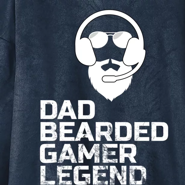 Funny Fathers Day Gaming Gift For Dad Bearded Dad Gamer Funny Gift Hooded Wearable Blanket