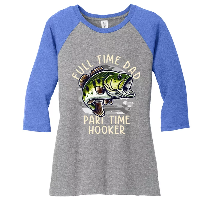 Funny Fishing Dad Gift Women's Tri-Blend 3/4-Sleeve Raglan Shirt