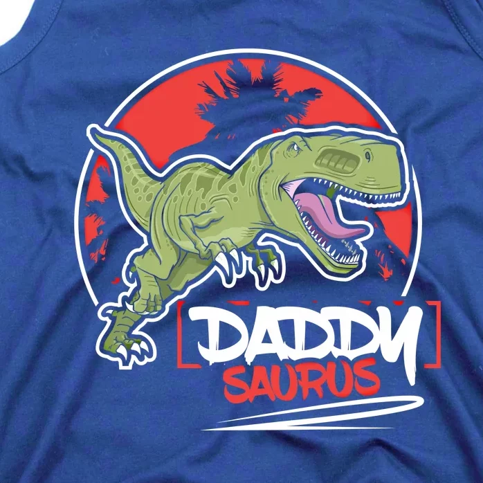 Funny Fathers Day Gift Idea Daddysaurus Rex Gift Tank Top