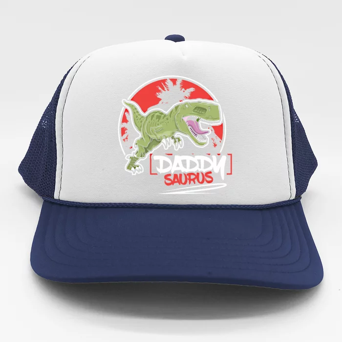 Funny Fathers Day Gift Idea Daddysaurus Rex Gift Trucker Hat